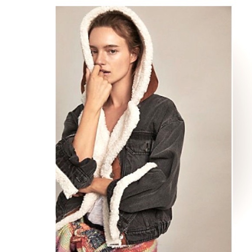 Free People Perry hooded denim jacket NWT